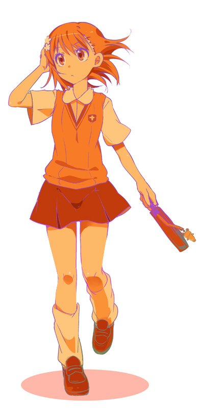 misaka mikoto and gekota (toaru majutsu no index and 1 more) drawn by aidumi