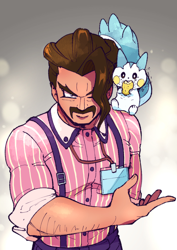 pachirisu and saguaro (pokemon and 1 more) drawn by gomomo00