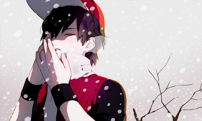 red (pokemon and 1 more) drawn by emje_(uncover)