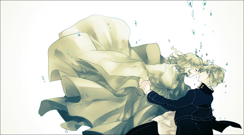 narukami yu and izanami (persona and 1 more) drawn by acubee