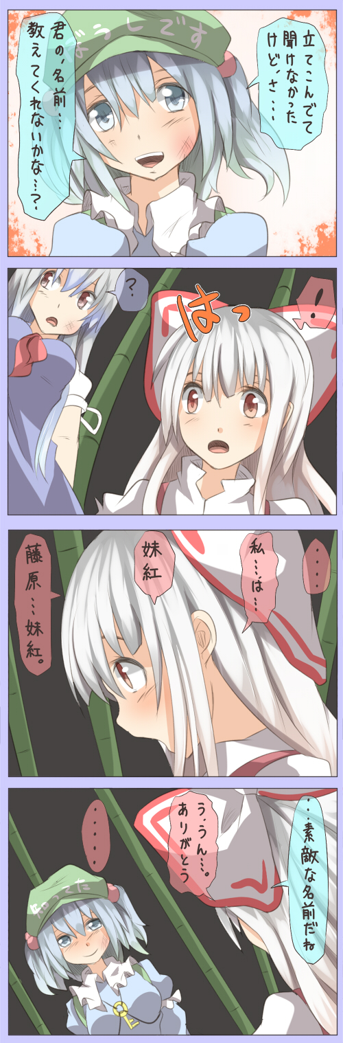 fujiwara no mokou, kawashiro nitori, and kamishirasawa keine (touhou) drawn by shuga_(soranote)