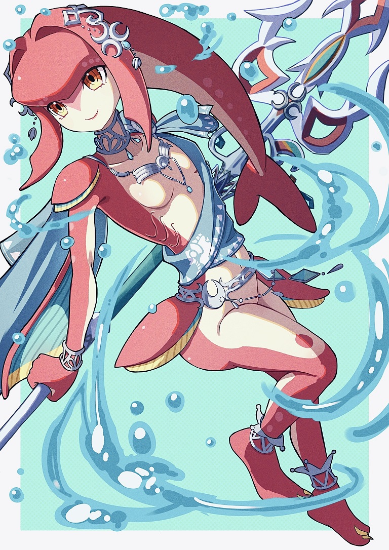 mipha (the legend of zelda and 1 more) drawn by tebasashi_(ewfewsfsf)