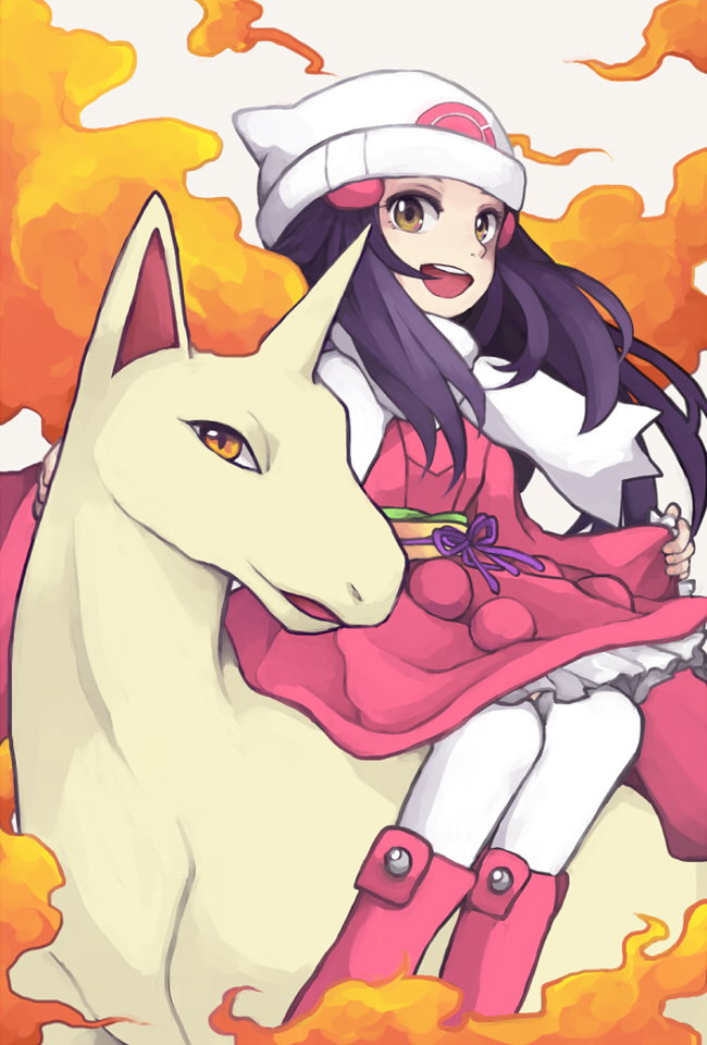 dawn and rapidash (pokemon and 1 more) drawn by suirerien