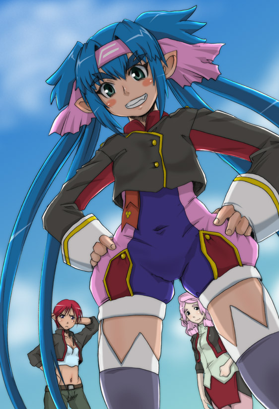 klan klein, raramia rerenia, and nene rora (macross and 1 more) drawn by hirokawa_kouichirou