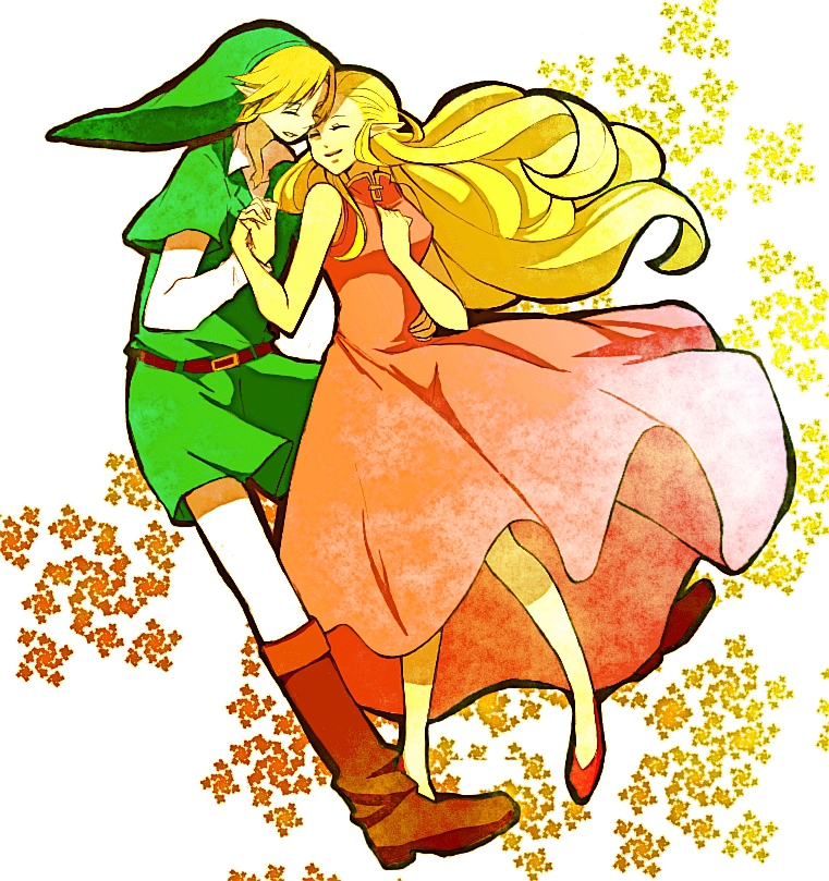 link and princess zelda (the legend of zelda and 1 more) drawn by mamekakao_(higanbana)