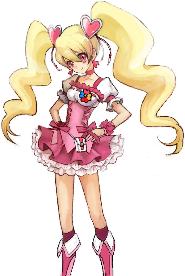 momozono love and cure peach (precure and 1 more) drawn by michi_ta_(masquerade)