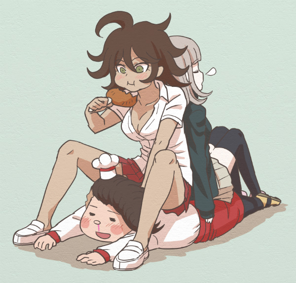 nanami chiaki, owari akane, and hanamura teruteru (danganronpa and 1 more) drawn by namu_(nurui_cha)