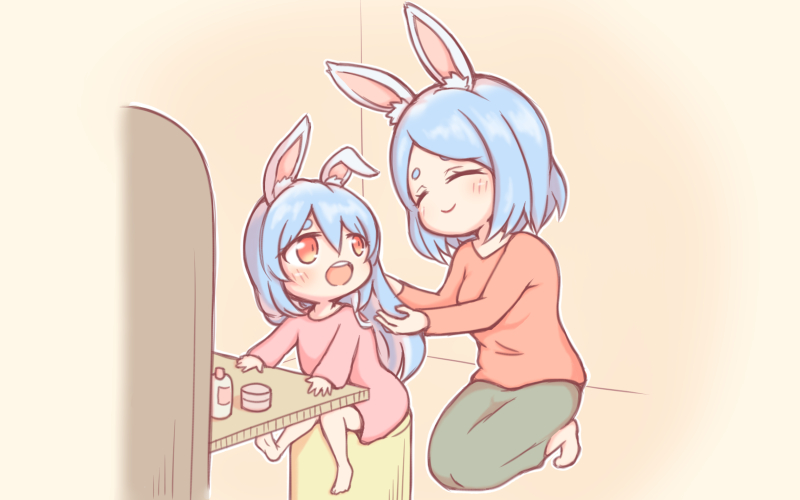usada pekora and pekomama (hololive) drawn by mipuxaneko