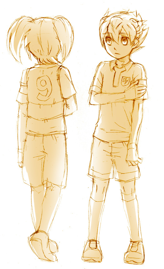 matsukaze tenma and fei rune (inazuma eleven and 2 more) drawn by cr72