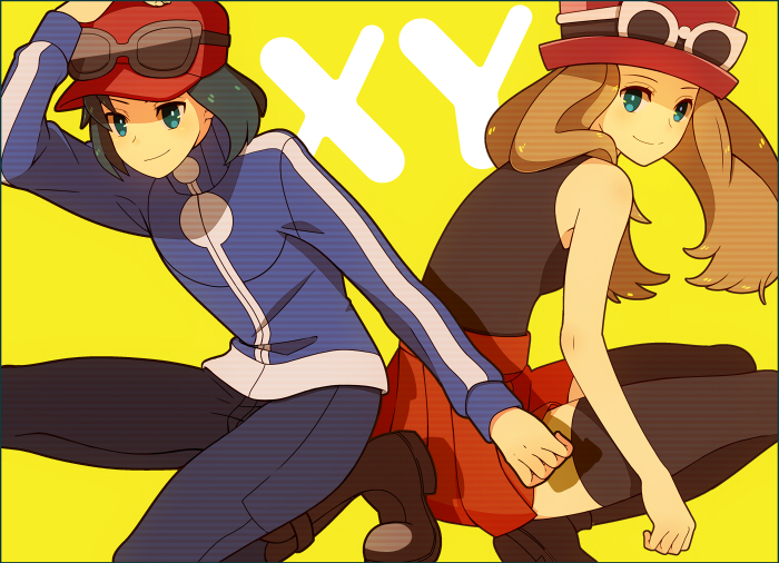serena and calem (pokemon and 1 more) drawn by himari_g_(sr)