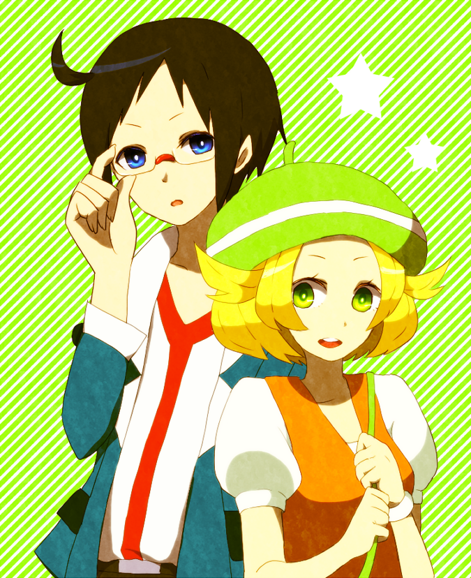 bianca and cheren (pokemon and 1 more) drawn by enamo_(dcah)