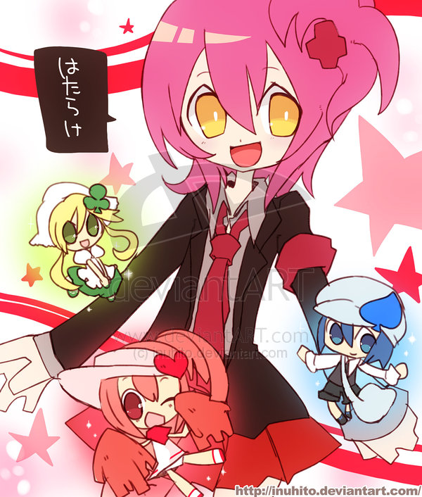 hinamori amu, ran, suu, and miki (shugo chara!) drawn by inuhito