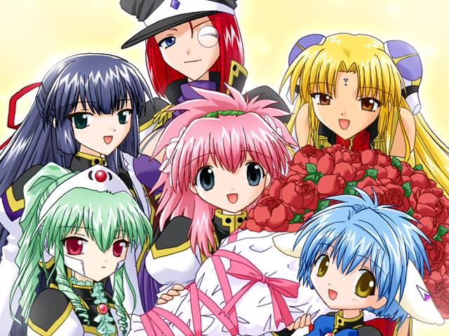 milfeulle sakuraba, mint blancmanche, ranpha franboise, forte stollen, vanilla h, and 1 more (galaxy angel)