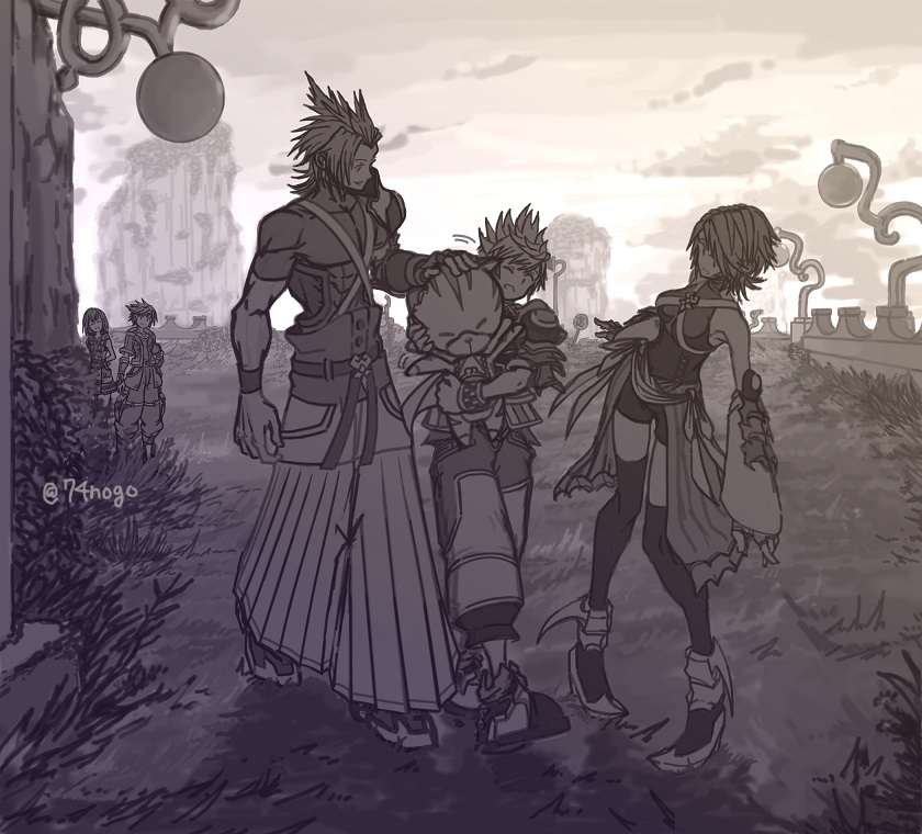 sora, kairi, aqua, ventus, terra, and 1 more (kingdom hearts and 1 more) drawn by 74nogo