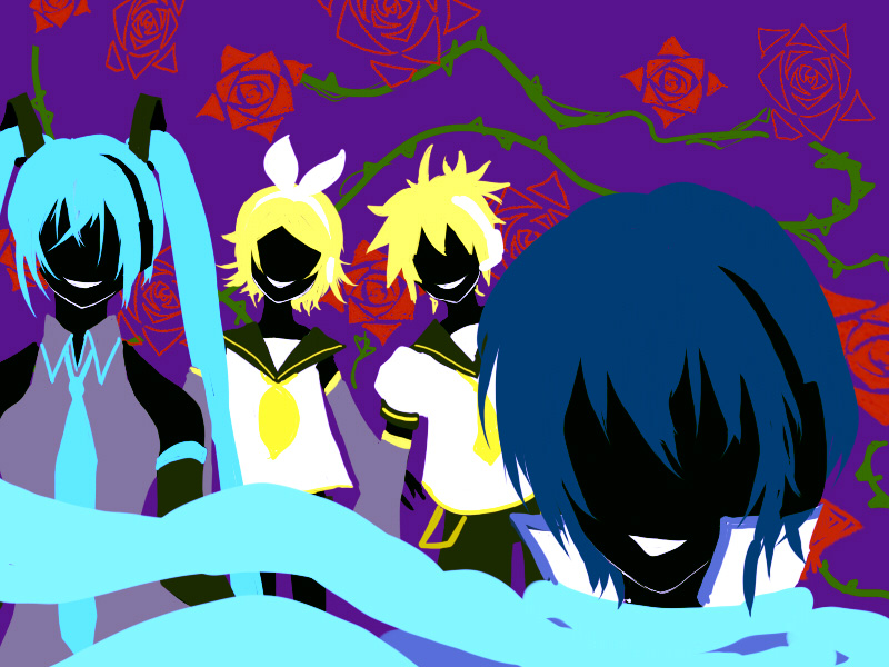 hatsune miku, kagamine rin, kagamine len, and kaito (vocaloid and 1 more) drawn by ataru_(7noise)