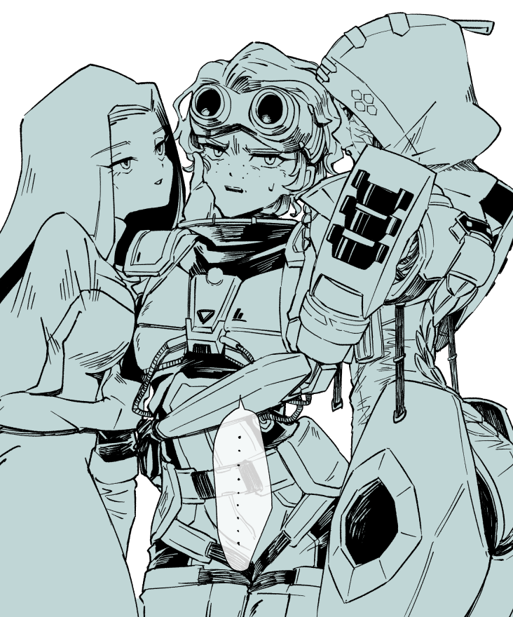 ash, horizon, and ashleigh reid (apex legends) drawn by mononobex