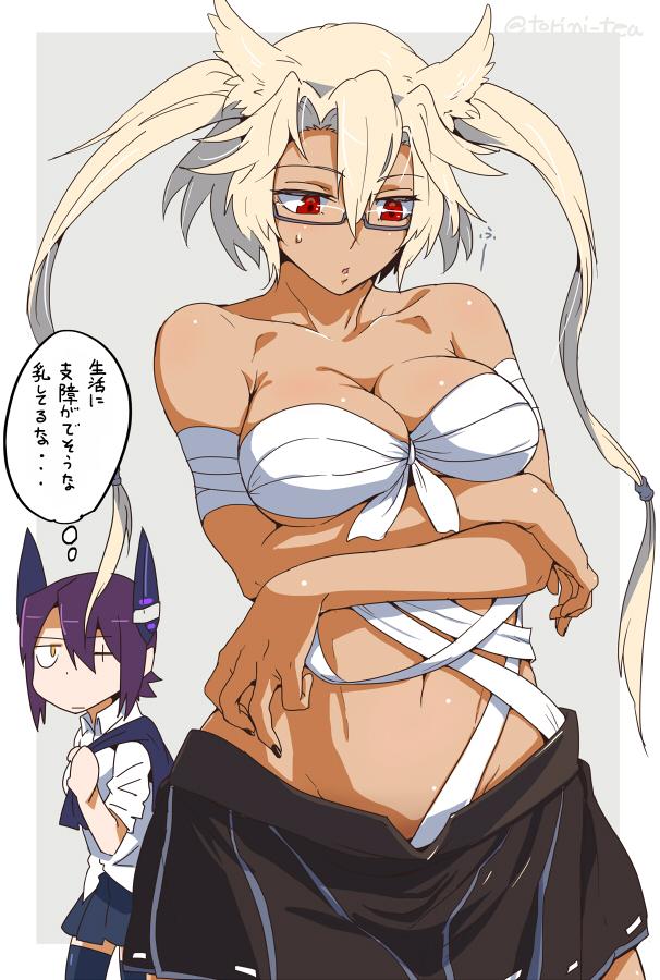 tenryuu, musashi, and musashi kai (kantai collection) drawn by torichamaru