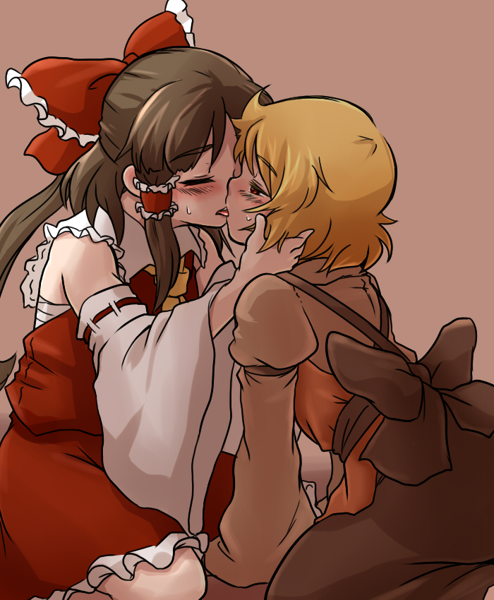 hakurei reimu and aki minoriko (touhou) drawn by mutsuki_(tsugaidanuki)