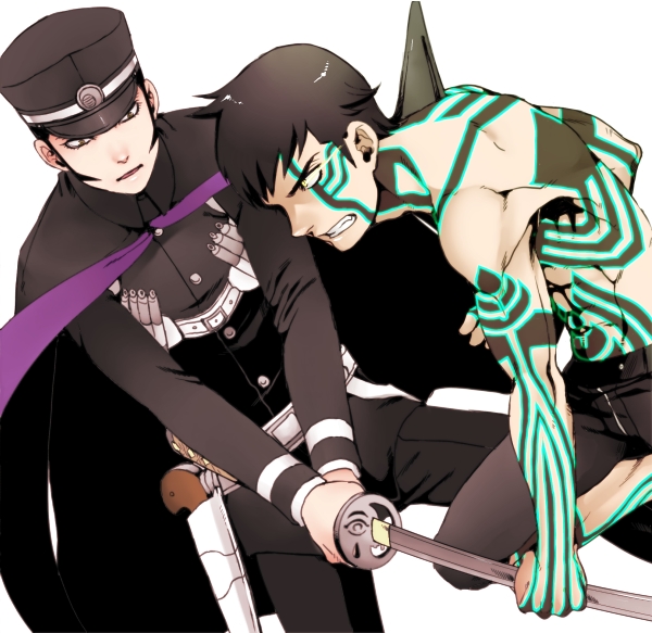 demi-fiend and kuzunoha raidou (shin megami tensei and 2 more) drawn by mlnstc