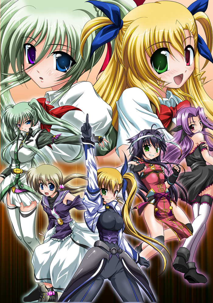 vivio, einhard stratos, lutecia alpine, corona timir, and rio wezley (lyrical nanoha and 1 more) drawn by shinooka_itsuya