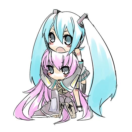 hatsune miku and megurine luka (vocaloid) drawn by mizuki_(koko_lost)