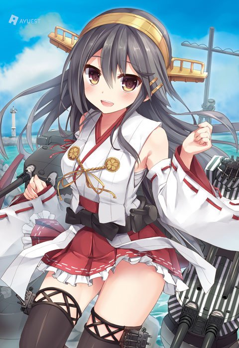 haruna and haruna kai ni (kantai collection) drawn by bankoku_ayuya