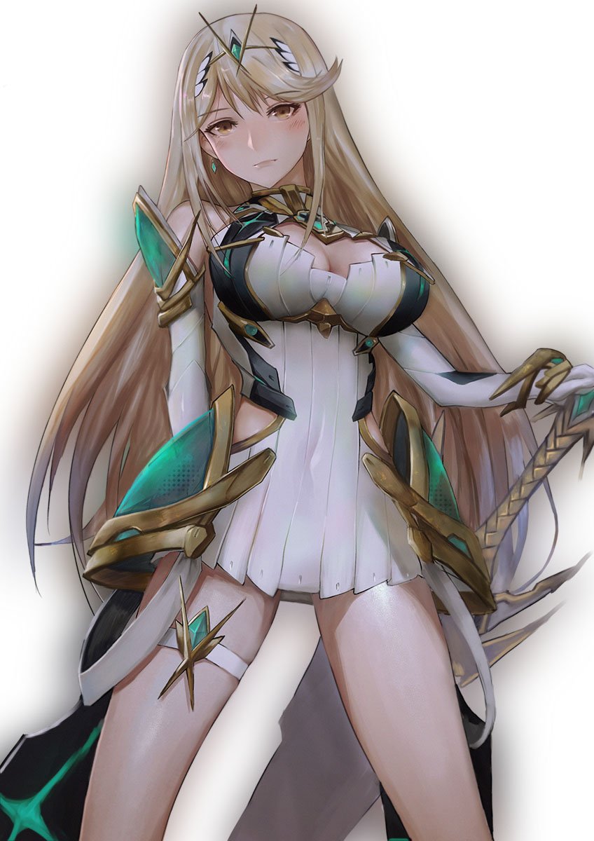 mythra (xenoblade chronicles and 1 more) drawn by nagamerin