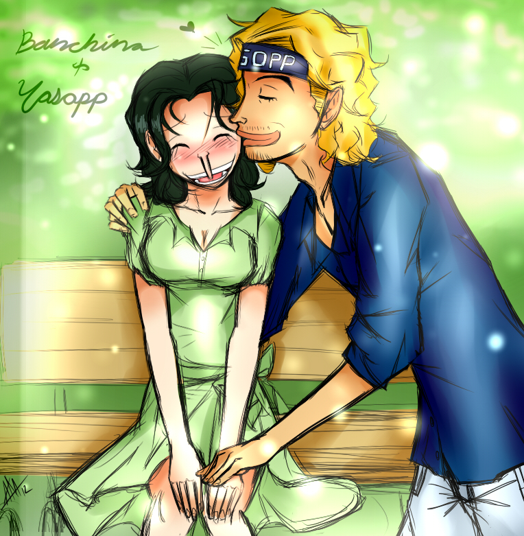 yasopp and banchina (one piece) drawn by smudgeandfrank