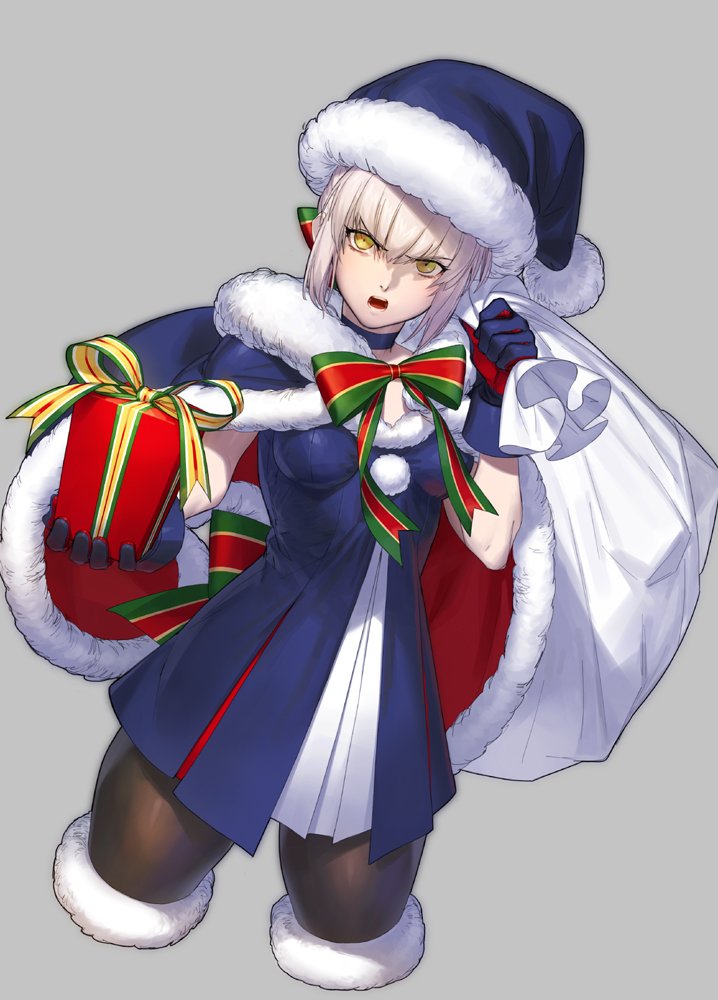 artoria pendragon, saber alter, and santa alter (fate and 1 more) drawn by azusa_(hws)