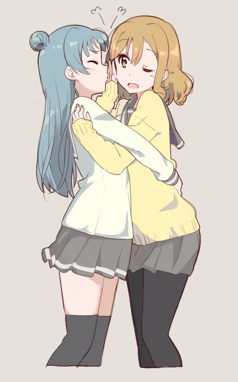 tsushima yoshiko and kunikida hanamaru (love live! and 1 more) drawn by kasa_list