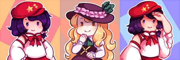 jacket girl and label girl (touhou) drawn by nekolina