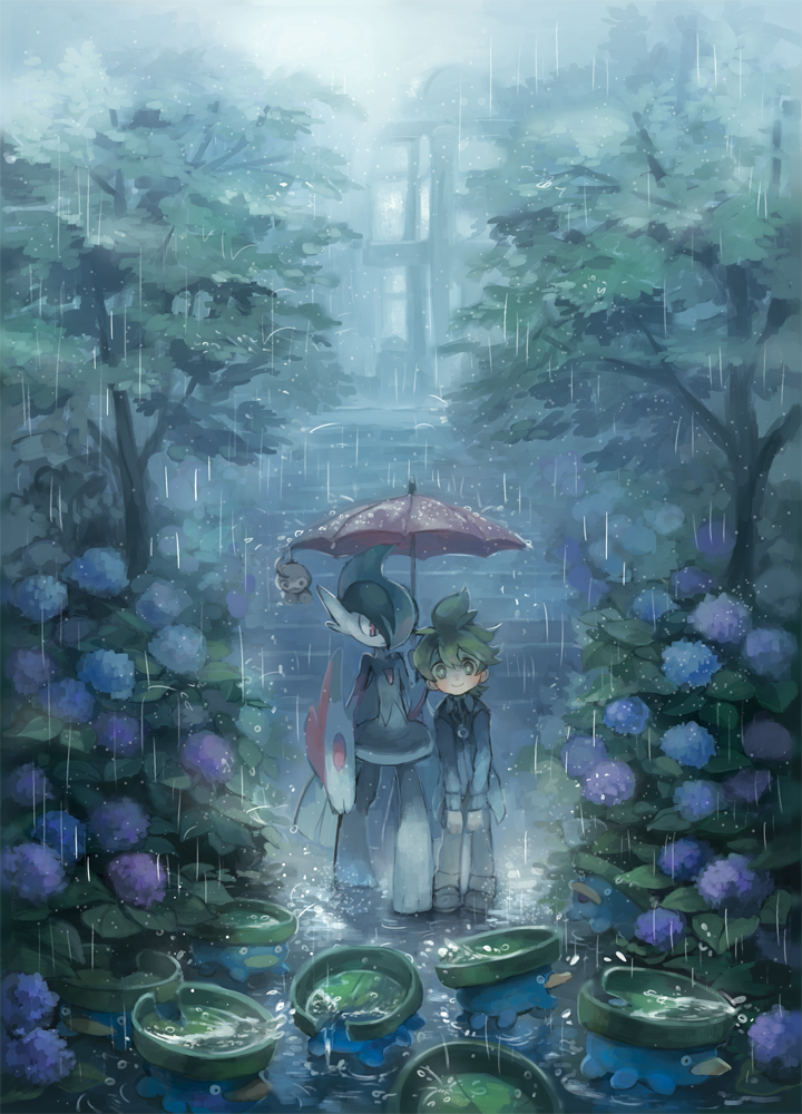 gallade, wally, lotad, mega gallade, and castform (pokemon and 1 more) drawn by ezroseven