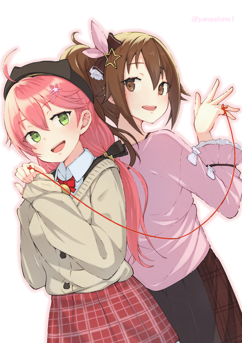 sakura miko and tokino sora (hololive) drawn by nemurimangetsu