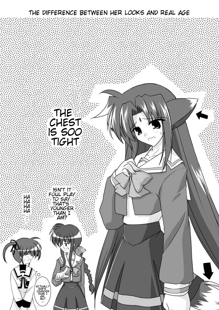 takamachi nanoha, arf, and takamachi miyuki (lyrical nanoha and 2 more) drawn by mikage_takashi