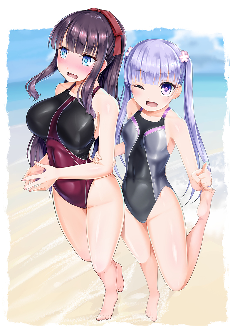suzukaze aoba and takimoto hifumi (new game!) drawn by hassen_(8cm)