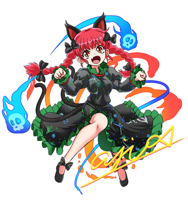 kaenbyou rin (touhou) drawn by aji082