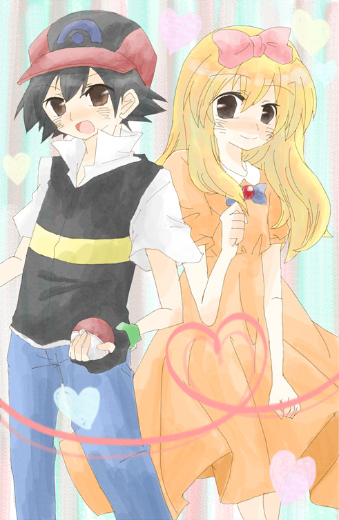 ash ketchum and ashley (pokemon) drawn by failry_tale