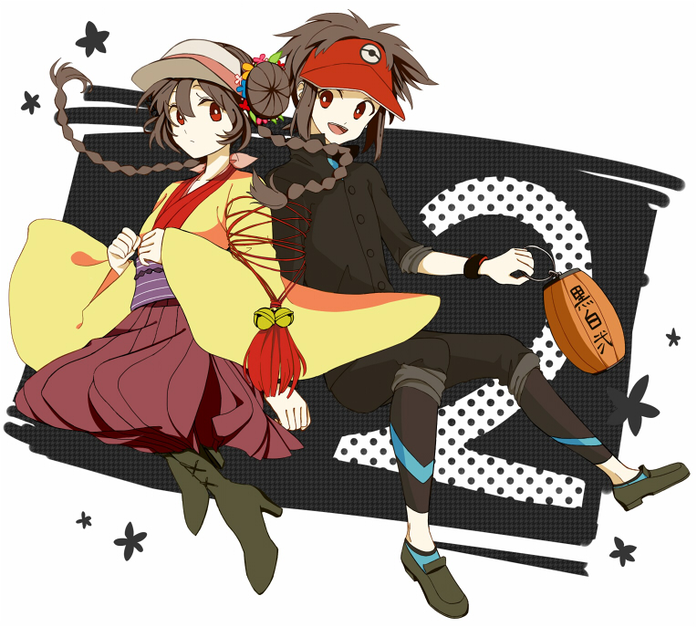 rosa and nate (pokemon and 1 more) drawn by guriribalove