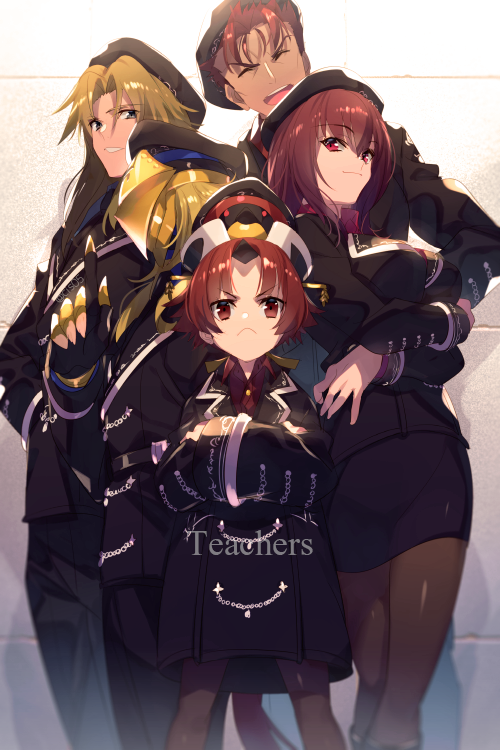 scathach, beni-enma, chiron, avicebron, and leonidas (fate and 2 more) drawn by echo_(circa)