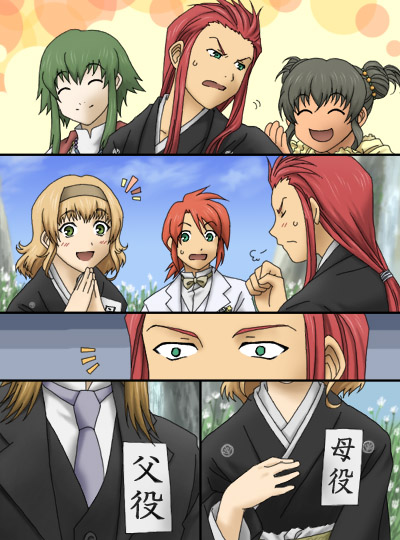 tear grants, luke fon fabre, anise tatlin, natalia luzu kimlasca lanvaldear, jade curtiss, and 2 more (tales of and 1 more) drawn by tempyou_kango