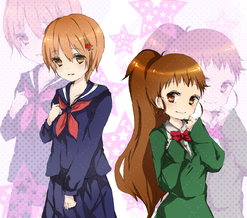 taneshima popura and inami mahiru (working!!) drawn by umicha_(akino0402)