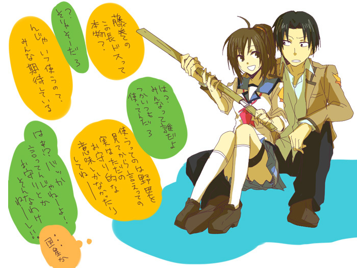 hisako and fujimaki (angel beats!) drawn by uma_(hachi878)