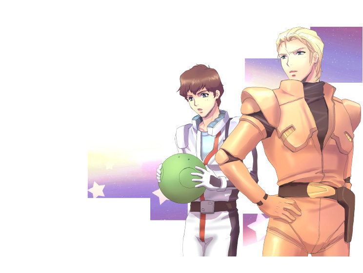 haro, char aznable, and amuro ray (gundam and 1 more) drawn by izumi_rion