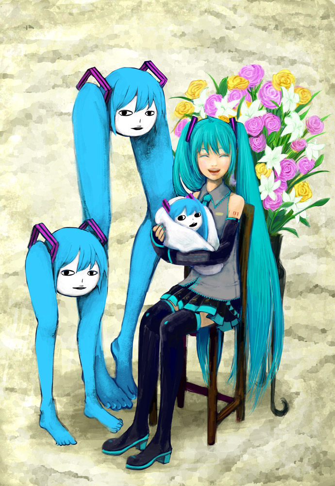 hatsune miku and shiteyan'yo (vocaloid) drawn by soga_kayoko
