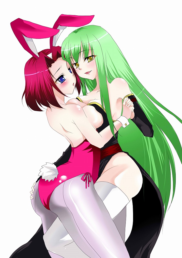 c.c. and kouzuki kallen (code geass) drawn by agekichi_(heart_shape)