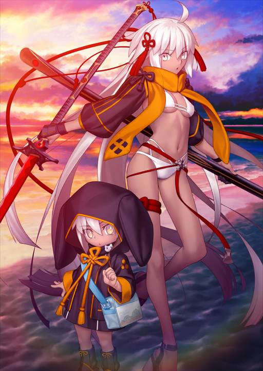 okita souji, okita souji alter, and rengoku (fate and 1 more) drawn by takeuchi_takashi