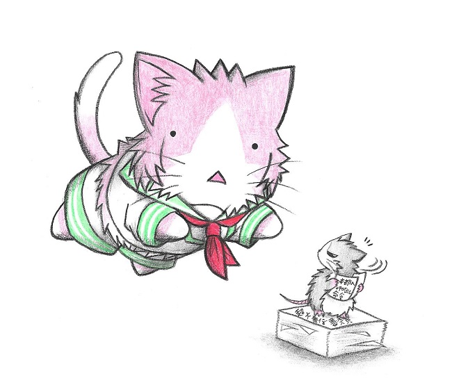 admiral, non-human admiral, and tama (kantai collection) drawn by neko_kyo