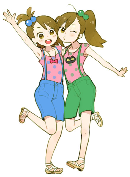 futami mami and futami ami (idolmaster) drawn by uehasu_(drill'n_girl)