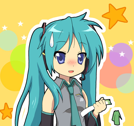 hatsune miku and hiiragi kagami (vocaloid and 1 more) drawn by akaishi_yui