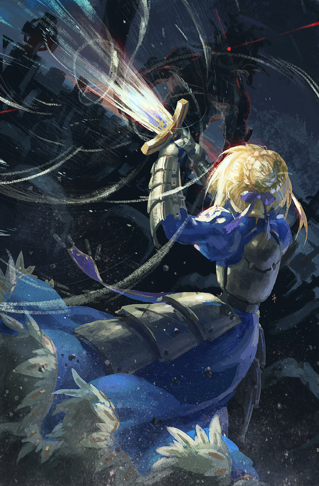 artoria pendragon, saber, and heracles (fate and 1 more) drawn by seeker